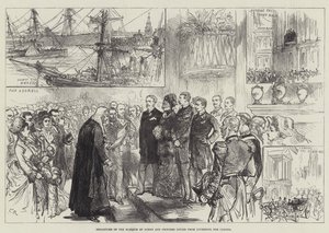 カナダのリバプールからローンとルイーズ妃の侯爵を出発 作： Sir John Charles Robinson